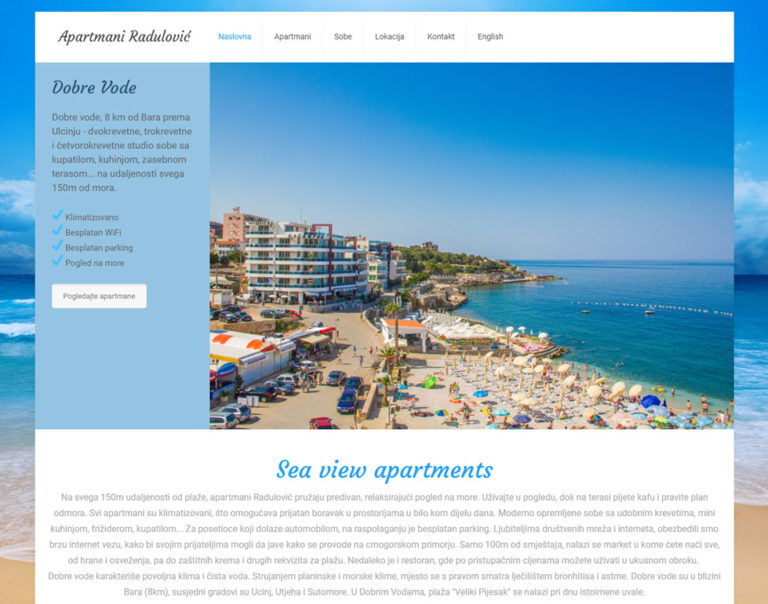 Izrada sajtova — apartmani-radulovic.com