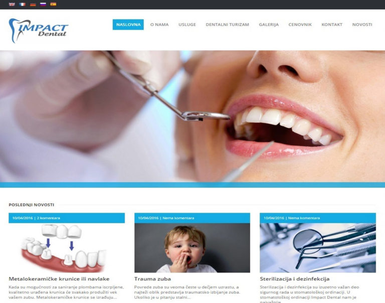 Izrada sajtova — impactdentalns.com